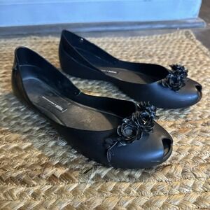 Melissa Flower Queen Alexandre Herchcovitch Black Jelly Shoes Ballet Flats 9